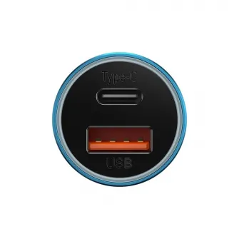 Baseus Car Charger Golden Contactor Max 1*USB-A+1*Type-C 60W, Blue