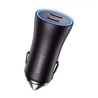 Baseus Car Charger Golden Contactor Pro 2*Type-C 40W, Grey