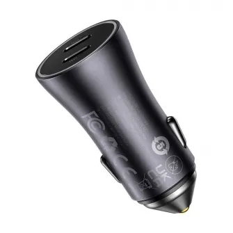 Baseus Car Charger Golden Contactor Pro 2*Type-C 40W, Grey