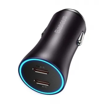 Baseus Car Charger Golden Contactor Pro 2*Type-C 40W, Grey
