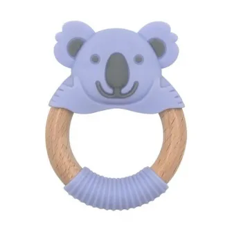 Bibipals Teething Ring Koala, Purple and Charcoal
