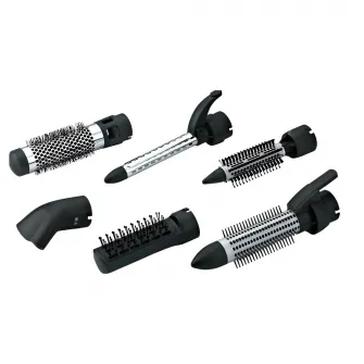 BROCK Hot Air Brush set with 6 tips HS 9006 RD, 1000W, Red
