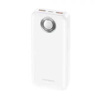 Foneng Power Bank with Digital Display 20000 mAh, 22.5W, White