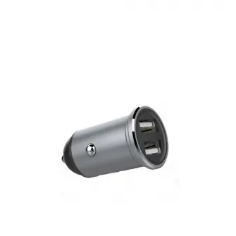 Helmet Car Charger 2xUSB 2.4A, Grey