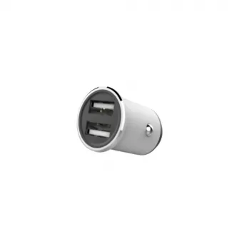 Helmet Car Charger 2xUSB 2.4A, Silver