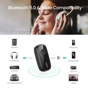 Receiver Ugreen Bluetooth 5.0 Receiver with Mic Black (70304)