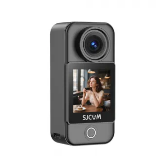 SJCAM Action Camera C400 Pocket, Sixaxis Gyro Stabilizer, Waterproof Case, 4K30fps, Rotate Touch Screen, Battery life: 172 minutes (4K30fps), Black