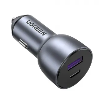 UGREEN Car Charger 1*USB-A+1*Type-C Aluminum 3A 52,5W, Grey