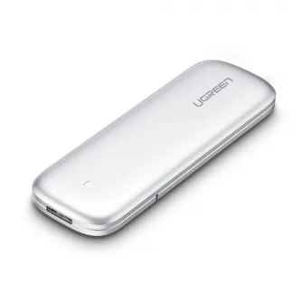 UGREEN Enclosure Type-C 3.1 Gen2 to M.2 B-Key/M+B Key SATA 3.0 6Gbps NGFF 0.5M Cable CM400, Silver