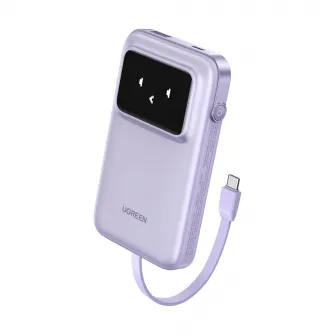 UGREEN Power Bank Uno Series with Cables Type-C, 10000mAh, 30W, Purple