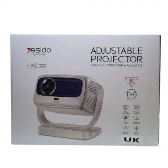 Yesido Projector 4K PRO WiFi Bluetooth USB HDMI 3.5mm Android 10, White