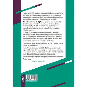 505 probleme rezolvate. Teste-grila de matematica. Admitere UTCN, Liviu Vlaicu