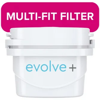 6 filtre de apa Evolve + Cana filtranta Aqua Optima Liscia, 2.5 L, alb