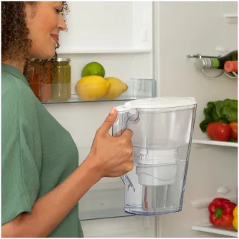 6 filtre de apa Evolve + Cana filtranta Aqua Optima Liscia, 2.5 L, alb