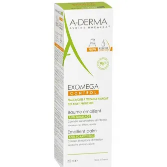 A-Derma Exomega Control Balsam emolient pentru piele uscata cu tendinta atopica, 200 ml