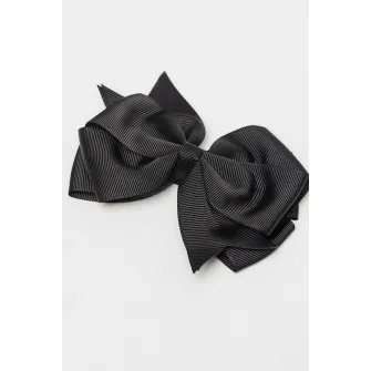Abel & Lula, Agrafa de par cu funda, Negru melange, 104 cm