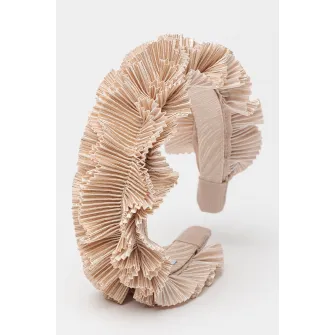 Abel & Lula, Bentita cu pliuri, Maro taupe, 104 cm