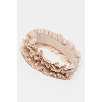 Abel & Lula, Bentita cu pliuri, Maro taupe, 104 cm