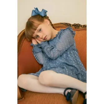 Abel & Lula, Rochie evazata cu volane, Albastru lavanda, 140 CM