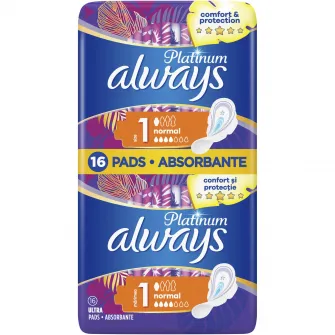 Absorbante Always Platinum Normal, 16 buc