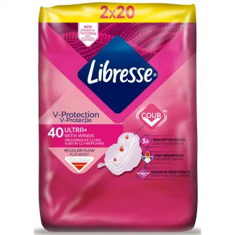 Absorbante Libresse Ultra Normal Quattro, 40 bucati