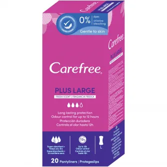 Absorbante zilnice Carefree Panty Liners Cotton Flexiform Fresh, 20 buc