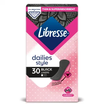 Absorbante zilnice Libresse Normal Black, 30 bucati