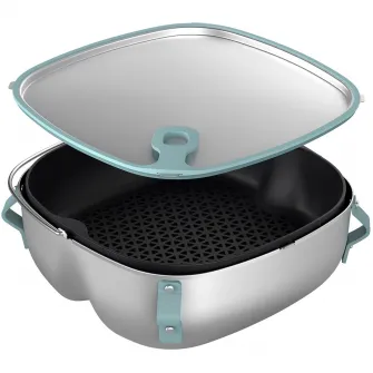 Accesoriu pentru Airfryer Philips HD9960/00, Set 2-in-1 gatit cu aburi si prajire rapida, compatibil cu gama Airfryer Seria 7000 HD9880, HD9275, HD9276