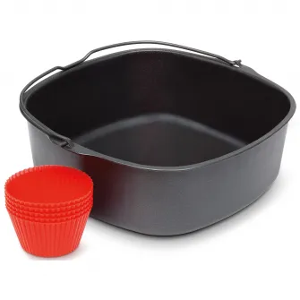 Accesoriu set principal de coacere Philips HD9925/01 (tava de copt, 7 forme pentru briose) compatibil cu gama Airfryer Compact HD920x, HD9252