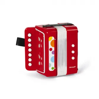 Acordeon din lemn Janod, rosu