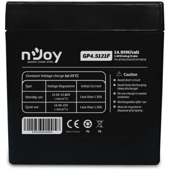 Acumulator nJoy GP4.5121F 12V Conectori : F1 - Faston Tab 187