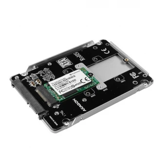 Адаптер 2,5 дюйма SATA на M.2 SATA SSD Axagon RSS-M2SD, алюминий, совместимый SSD M.2 NGFF 2230/2242/2260/2280, серебристый