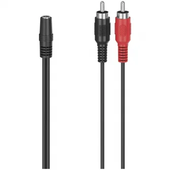 Adaptor Audio Hama, 2 x ștecher RCA - priză stereo jack 3.5 mm