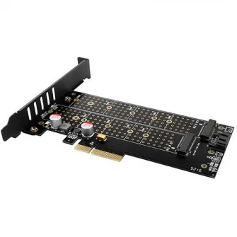 Адаптер AXAGON PCI-Express 3.0 x4 для двух SSD M.2