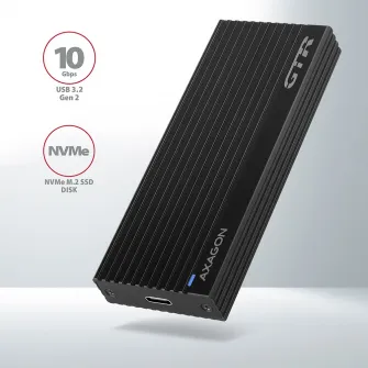 Adaptor Extern Axagon EEM2-GTR, USB3.2 - M.2 SSD SATA, Suport SSD 80 mm, Aluminiu