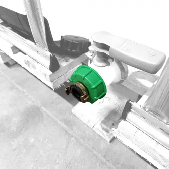 Adaptor IBC pentru furtun, DN50, Filet exterior S60x6, Cuplare rapida SK, Auriu/Verde