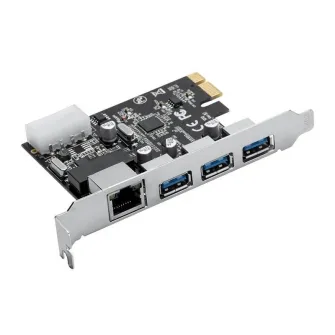 Adaptor PCI-Express Orico PNU-3A1R 3 port-uri USB 3.0 si LAN
