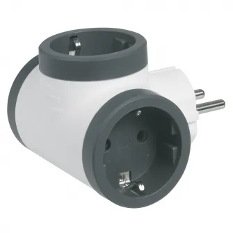 Adaptor priza Legrand Revolution L694520, 3 prize laterale, 16A, Alb