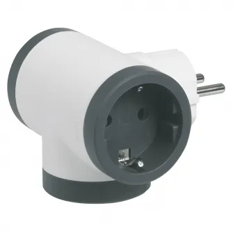 Adaptor priza Legrand Revolution L694520, 3 prize laterale, 16A, Alb