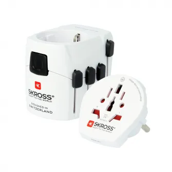 Adaptor priza universal Skross Pro World, compatibil pentru Europa, Australia/China, UK, USA/Japonia, Elvetia, Italia, Brazilia, 100 V - 250 V, 7 A