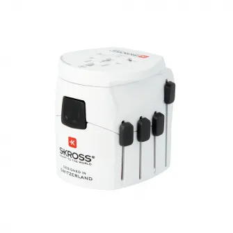 Adaptor priza universal Skross Pro World, compatibil pentru Europa, Australia/China, UK, USA/Japonia, Elvetia, Italia, Brazilia, 100 V - 250 V, 7 A