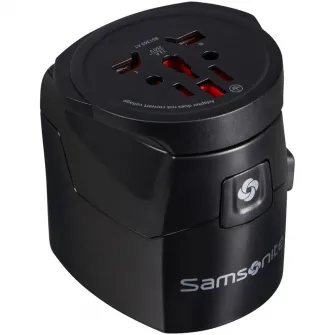 Adaptor travel Samsonite PRO 3-P+USB, negru