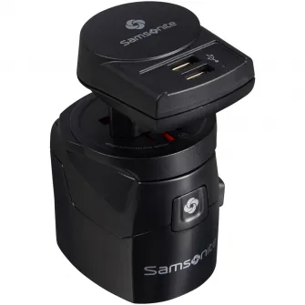 Adaptor travel Samsonite PRO 3-P+USB, negru
