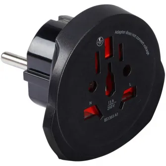 Adaptor travel Samsonite PRO 3-P+USB, negru