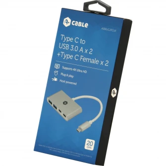 Adaptor TYPE C to USB3.0Ax2+Type Cx2 Female hub