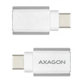 Adaptor USB 3.1 Type-C la USB Type-A Axagon RUCM-AFA, Aluminiu, Lungime 33mm, Suport 2.4A Fast Charging, Argintiu