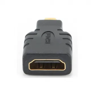 adaptor video Gembird, HDMI (M) la Micro-HDMI (T), conectori auriti, Negru, A-HDMI-FD