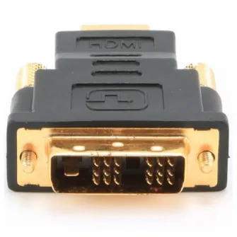 adaptor video Gembird, HDMI (T) la DVI-D SL (T), conectori auriti, Negru, A-HDMI-DVI-1