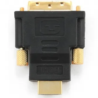 adaptor video Gembird, HDMI (T) la DVI-D SL (T), conectori auriti, Negru, A-HDMI-DVI-1