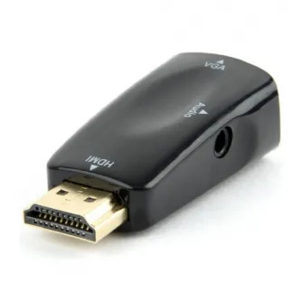 Adaptor video Gembird HDMI (T) la VGA (M), rezoluție maximă Full HD la 60Hz, negru, A-HDMI-VGA-02